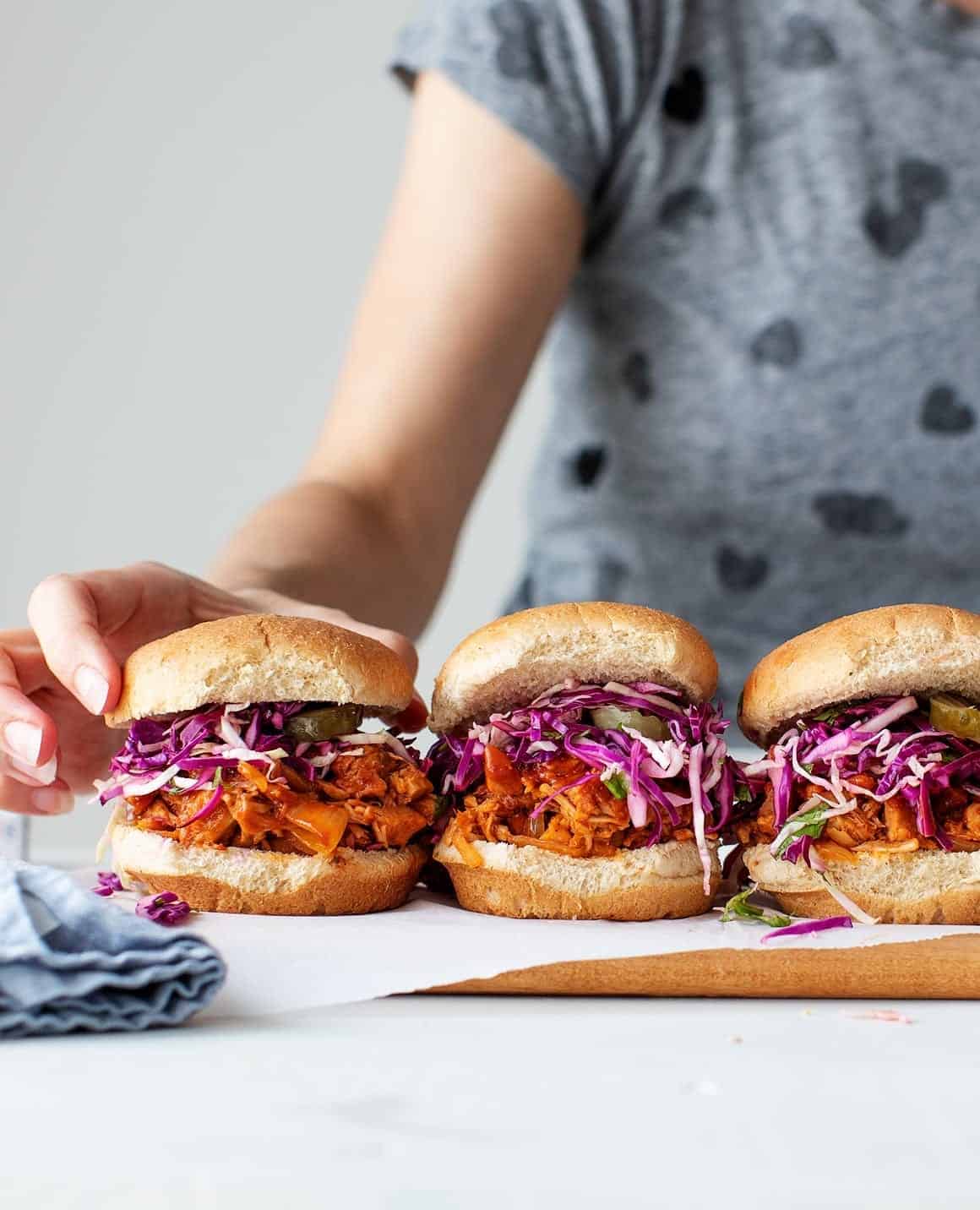 Healthy Game Day Recipes - BBQ Jackfruit Sliders