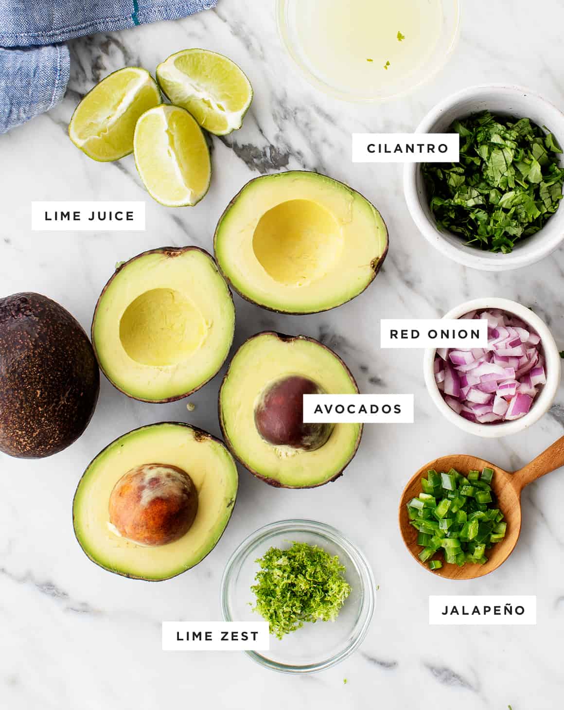 Easy guacamole recipe ingredients