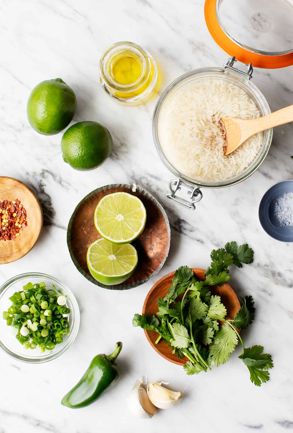 lemon cilantro rice in rice cooker