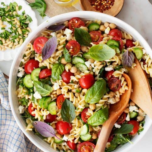 Mediterranean Pasta Salad [Meal Prep] - She Likes Food