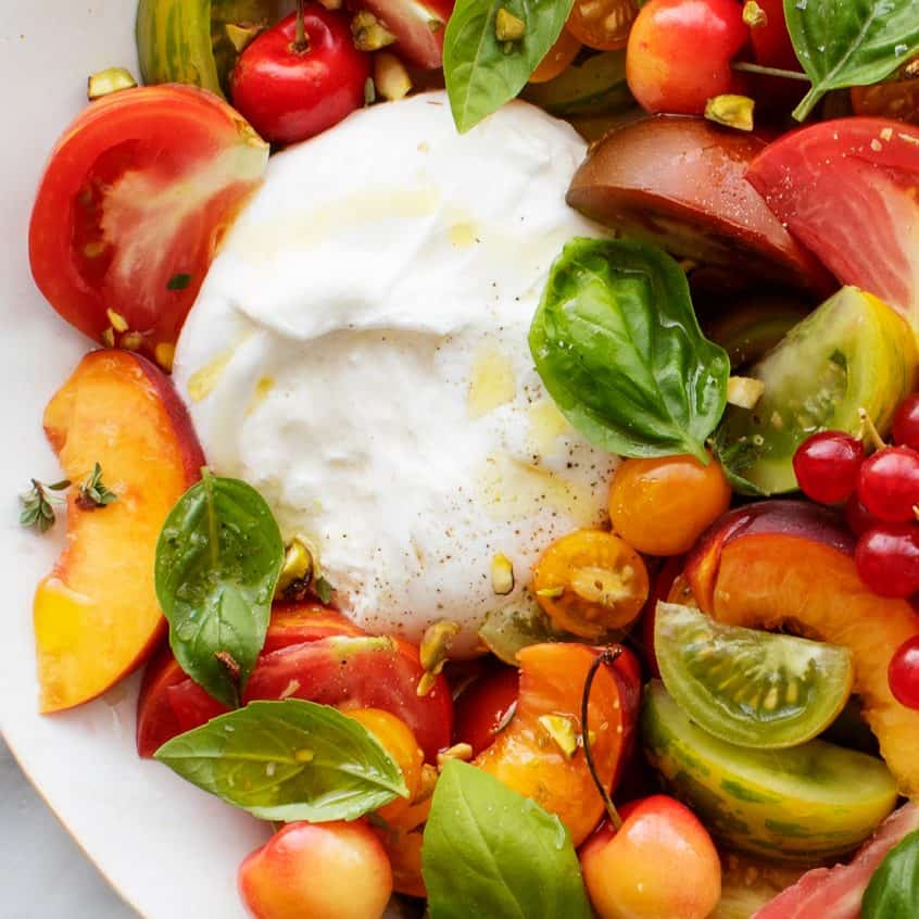Burrata with Heirloom Tomatoes Recipe Love and Lemons