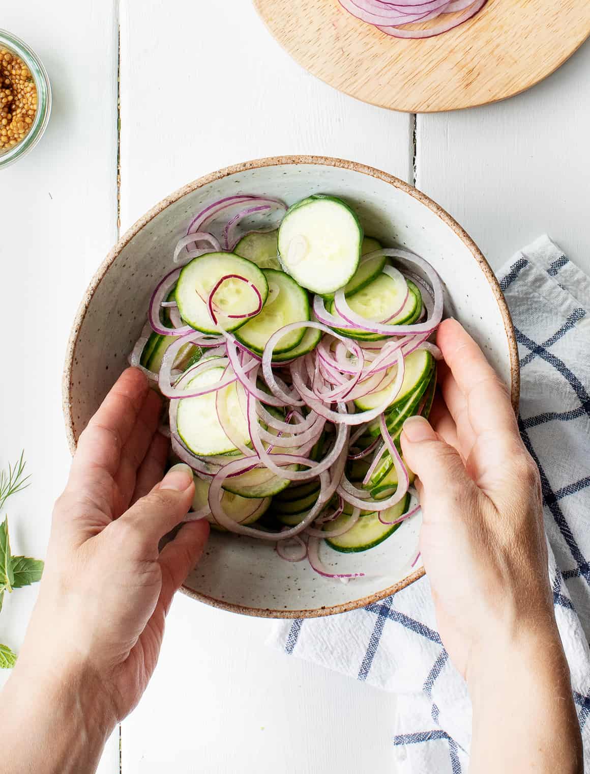 Cucumber onion salad 