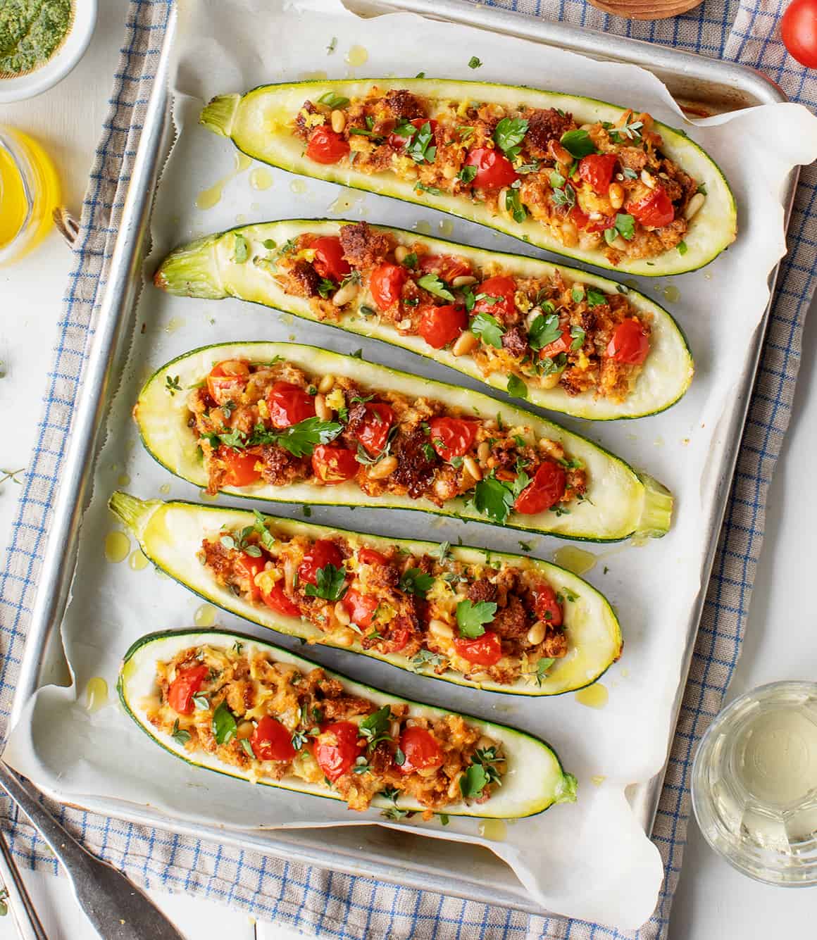 Stuffed zucchini boats