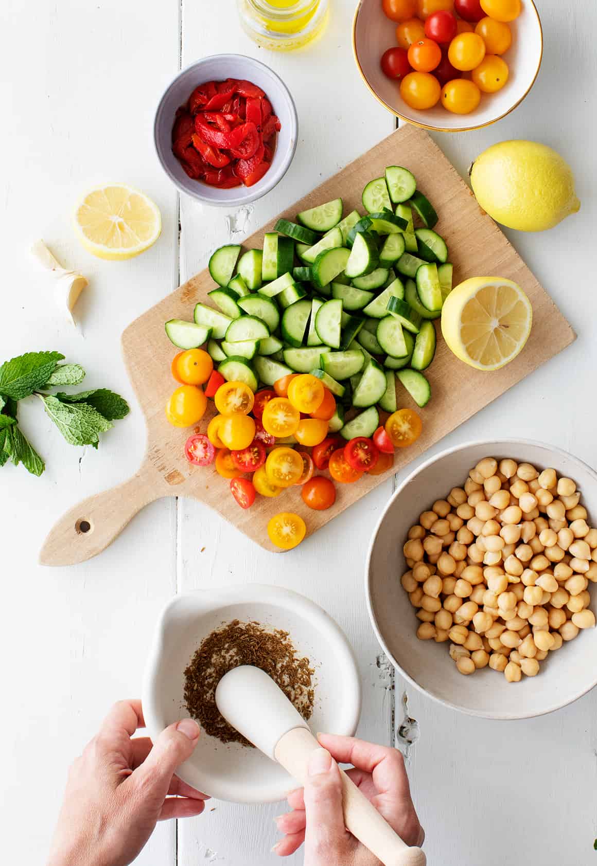 Chickpea salad recipe steps