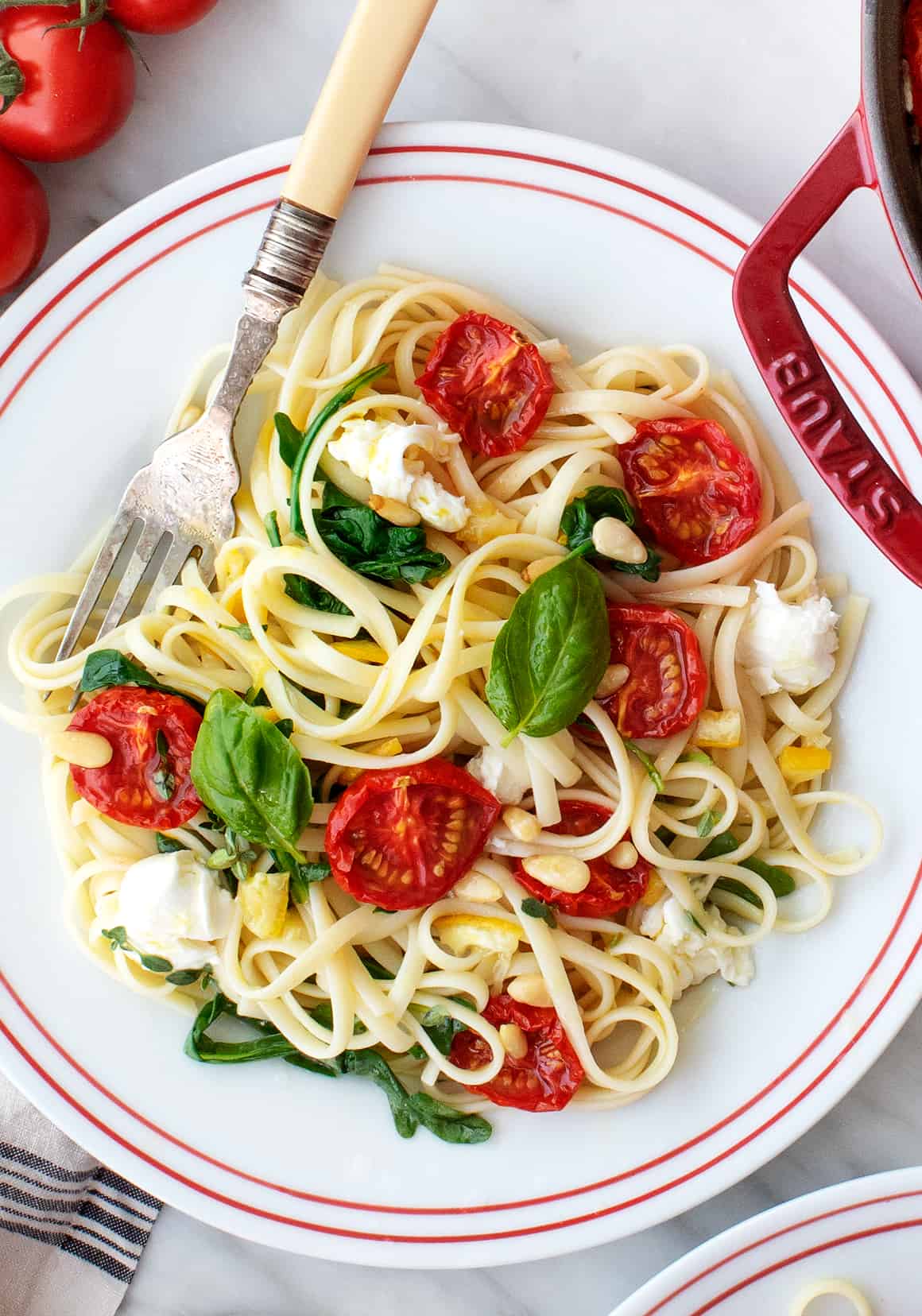 Linguine with lemon and tomatoes