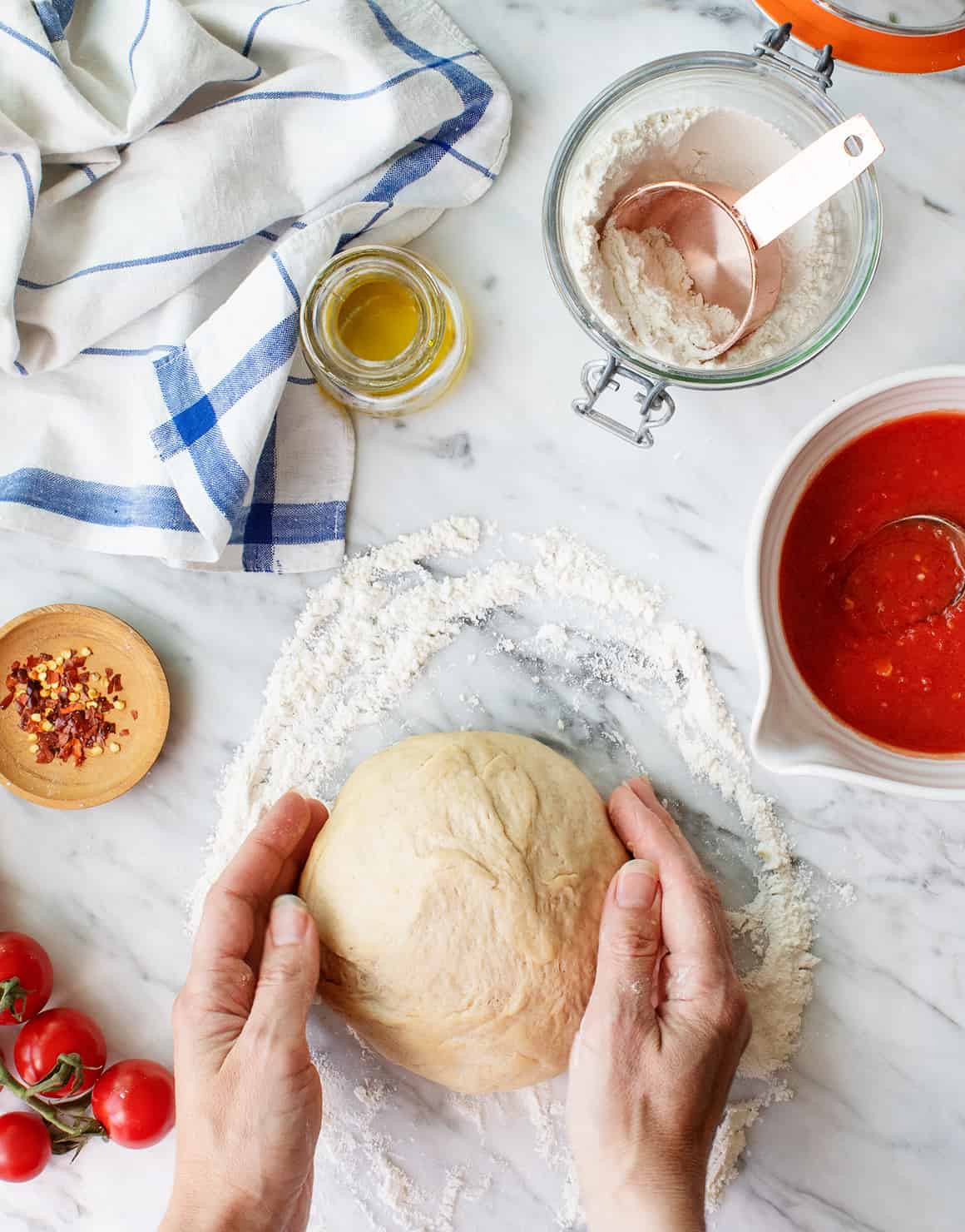 Homemade pizza dough