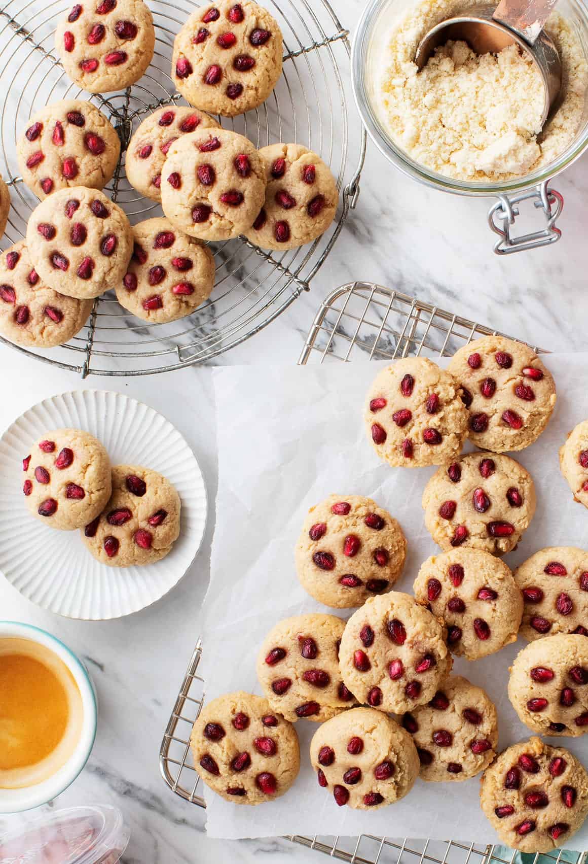 Christmas cookie ideas - pomegranate tahini cookies
