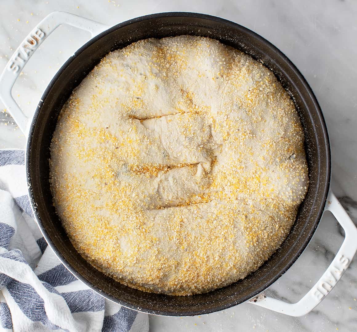 No-Knead Bread No knead bread dough in a Dutch oven