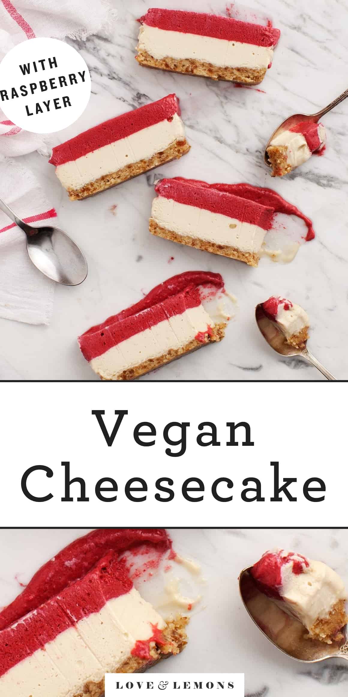 Raspberry Vegan Cheesecake Recipe Love and Lemons