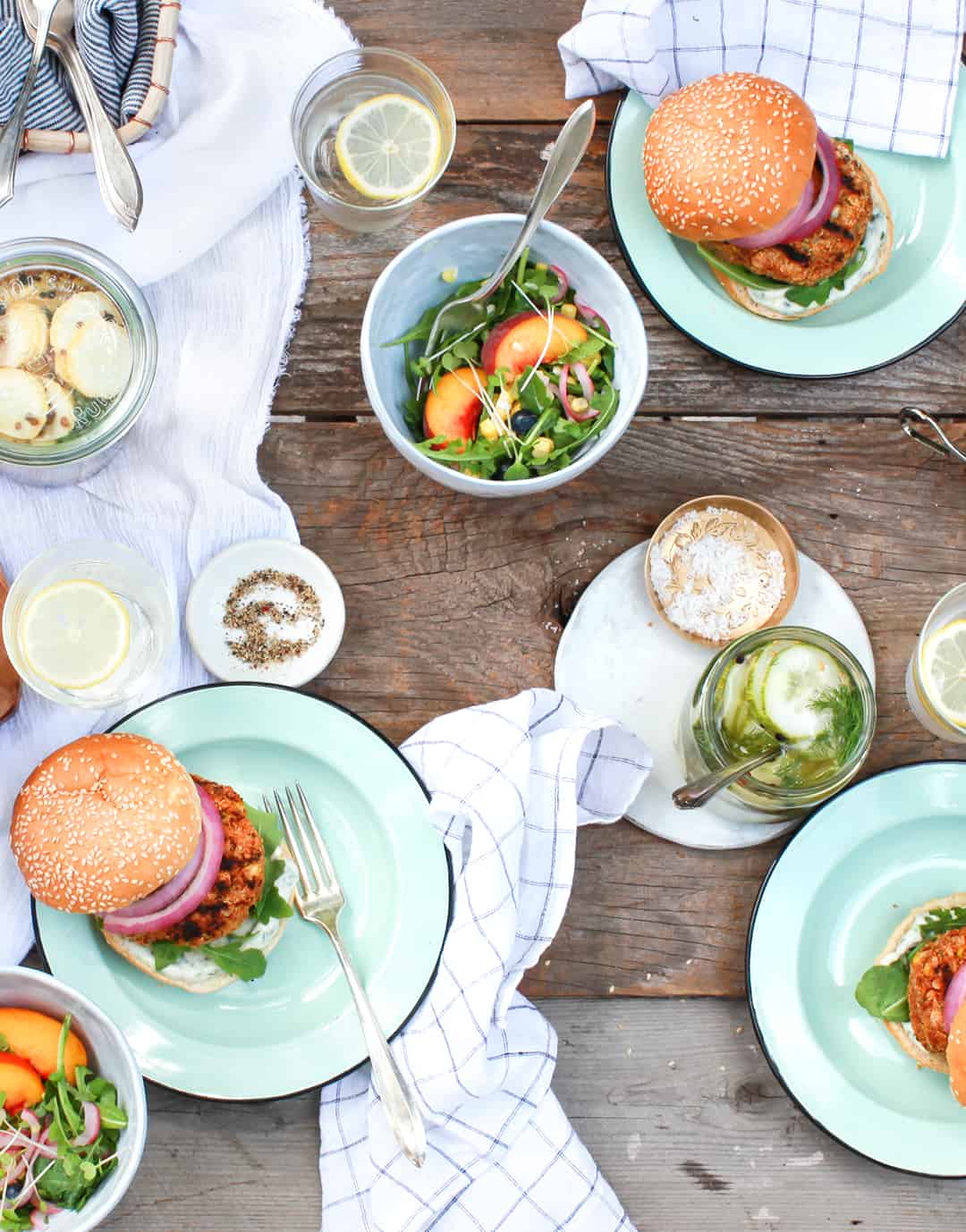 chickpea harissa veggie burgers