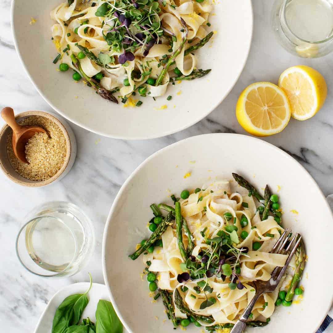 Tagliatelle with Asparagus & Peas Recipe Love and Lemons