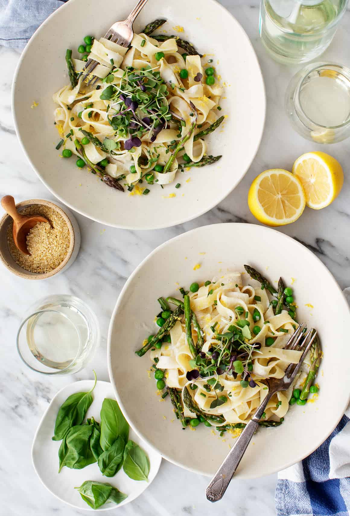 Tagliatelle with Asparagus & Peas Recipe - Love and Lemons