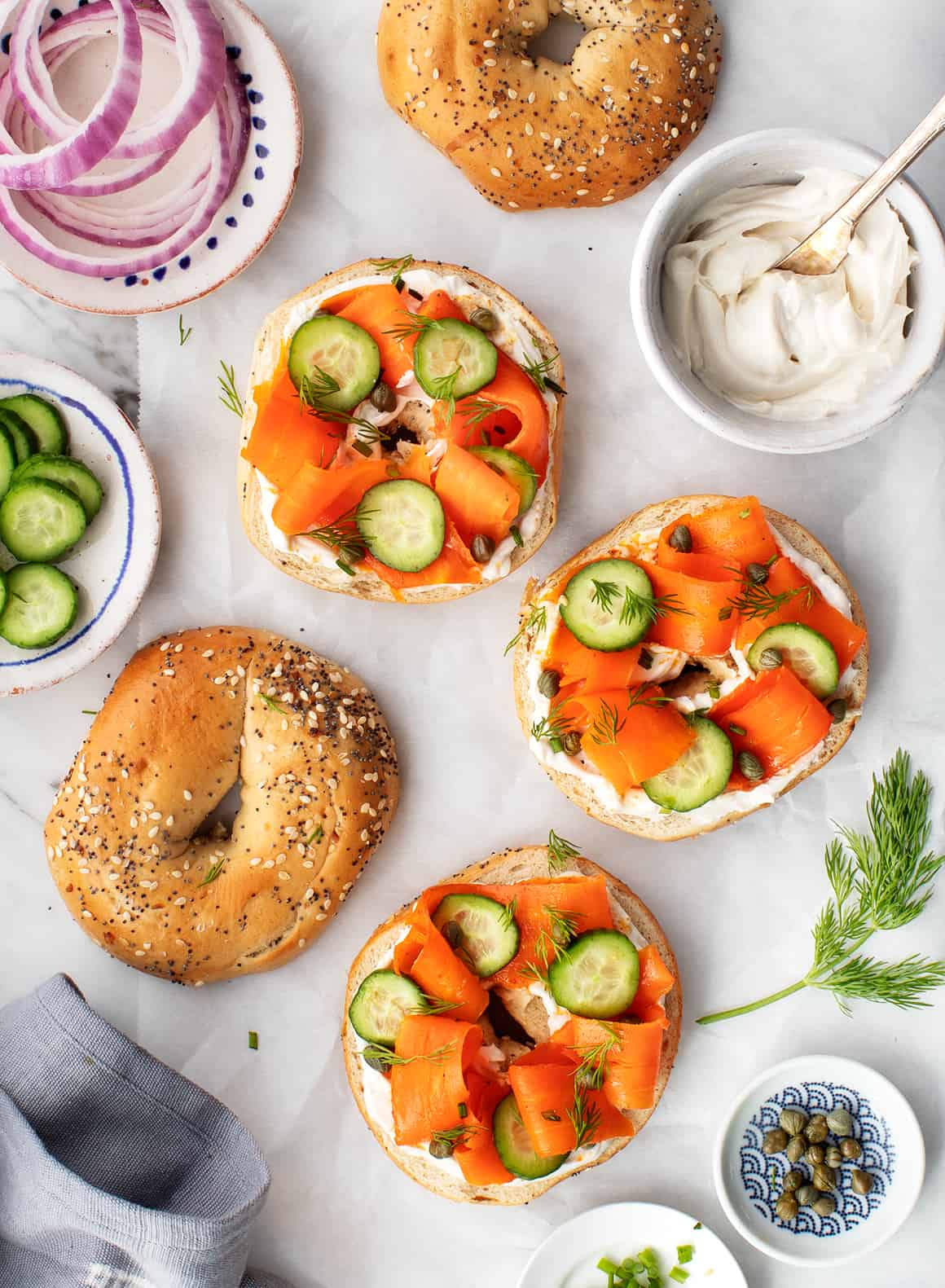 Vegan Carrot Lox Bagels