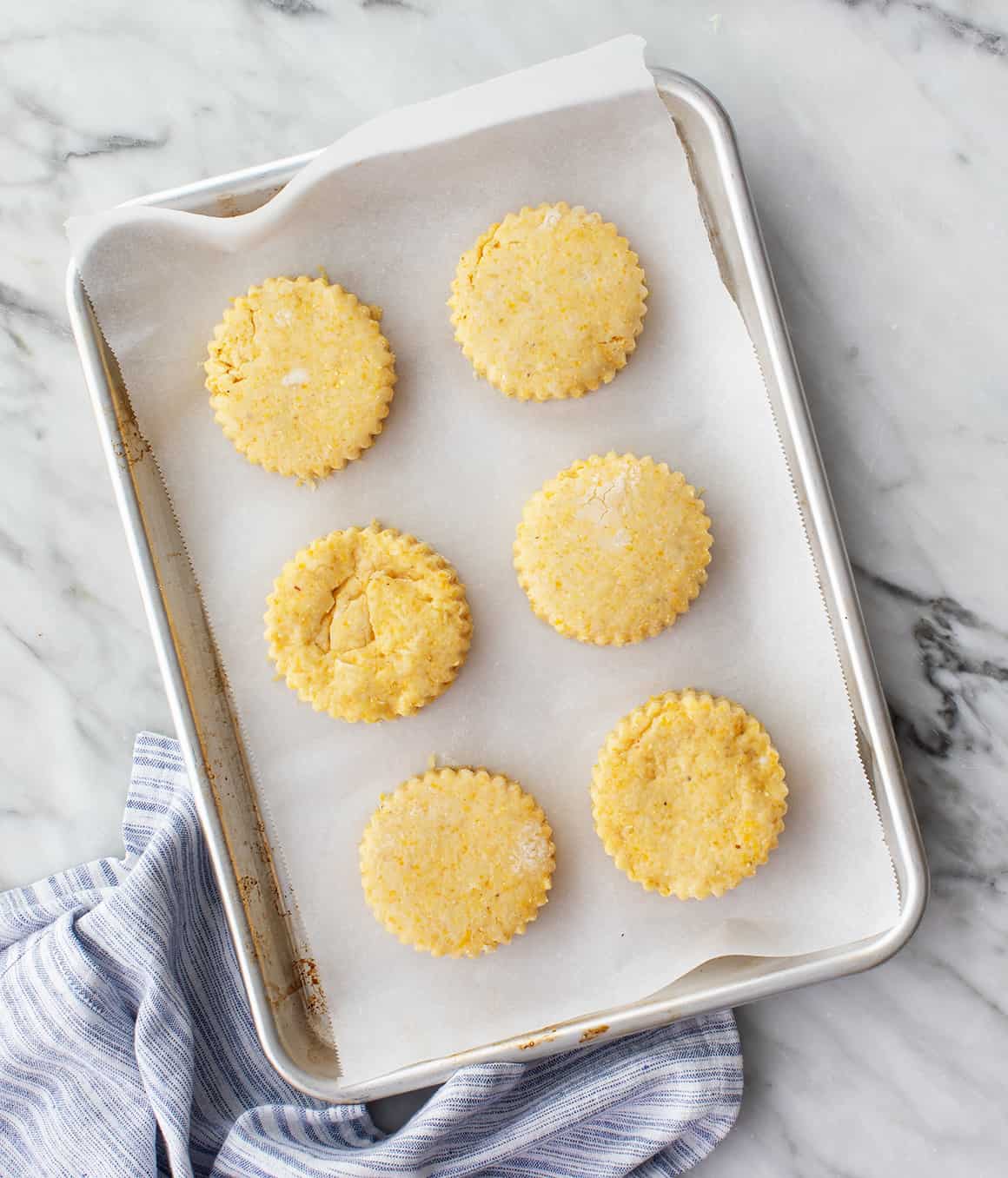 Biscuits on a baking sheet