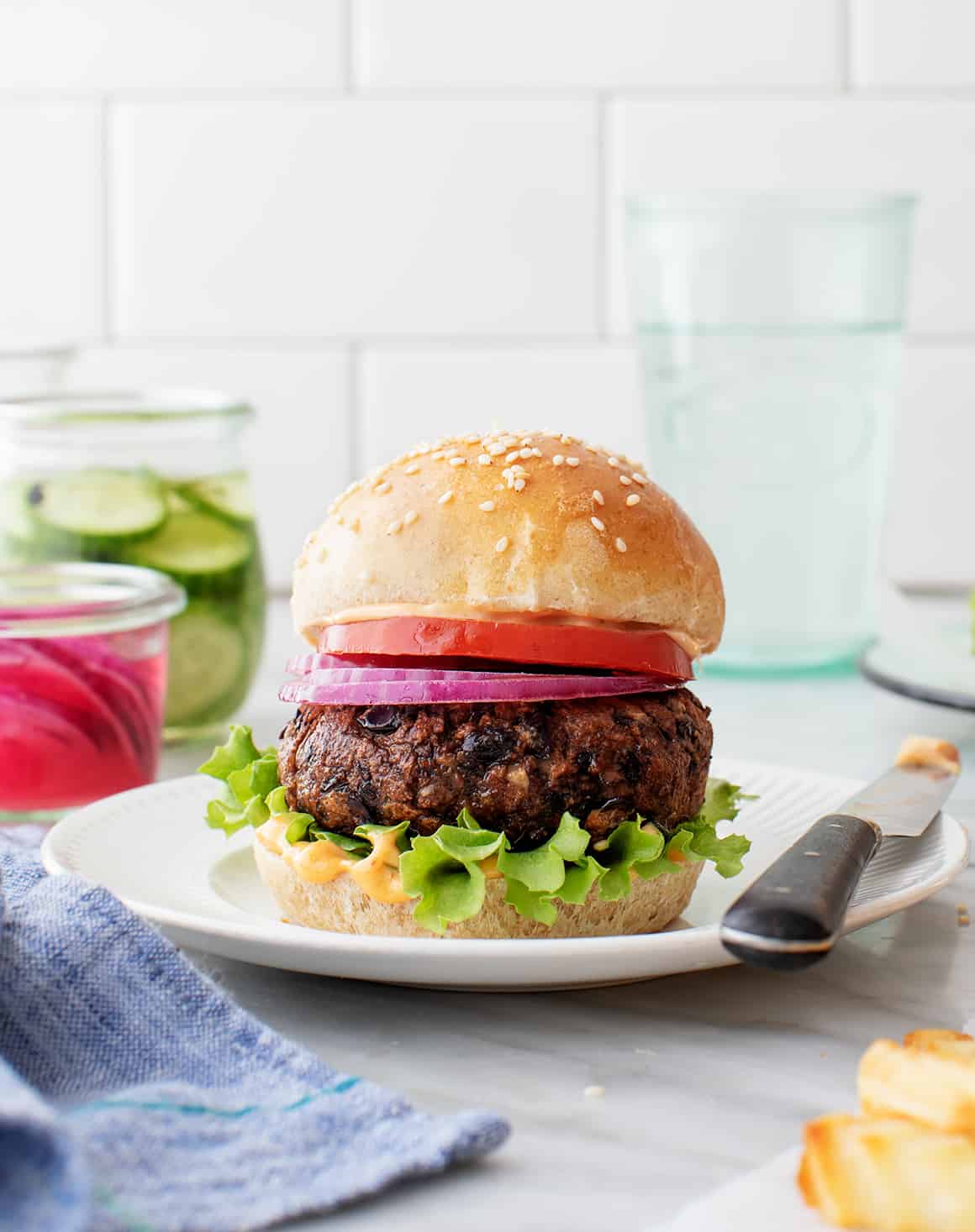 Black bean burger - easy meal prep ideas