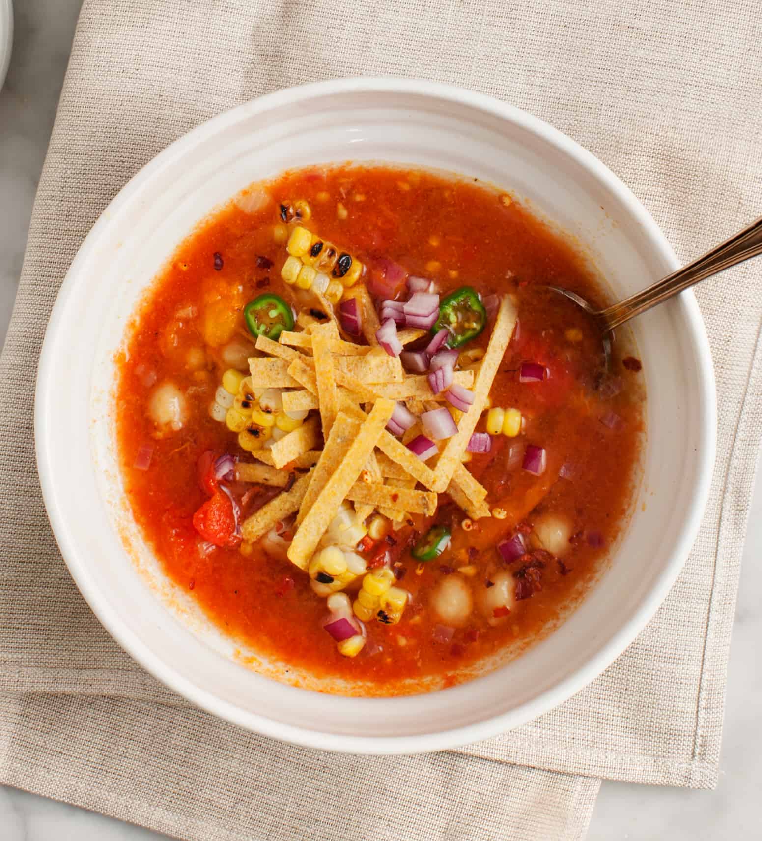 chickpea tomato tortilla soup