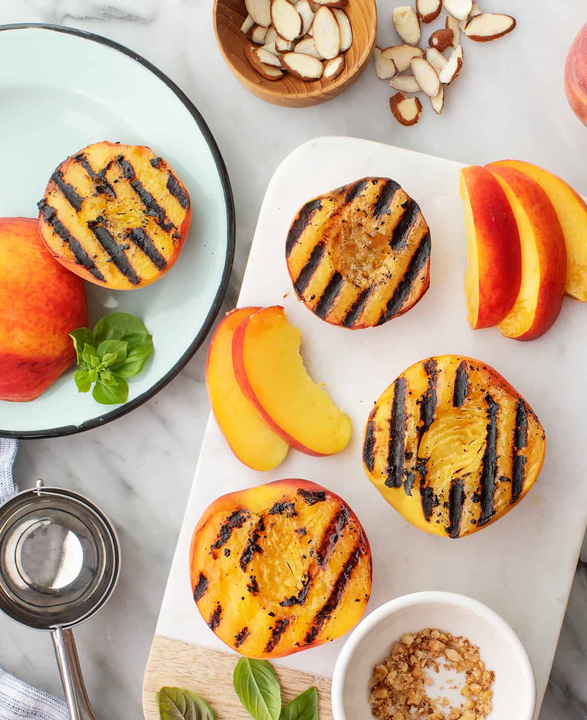 Peaches with grill marks