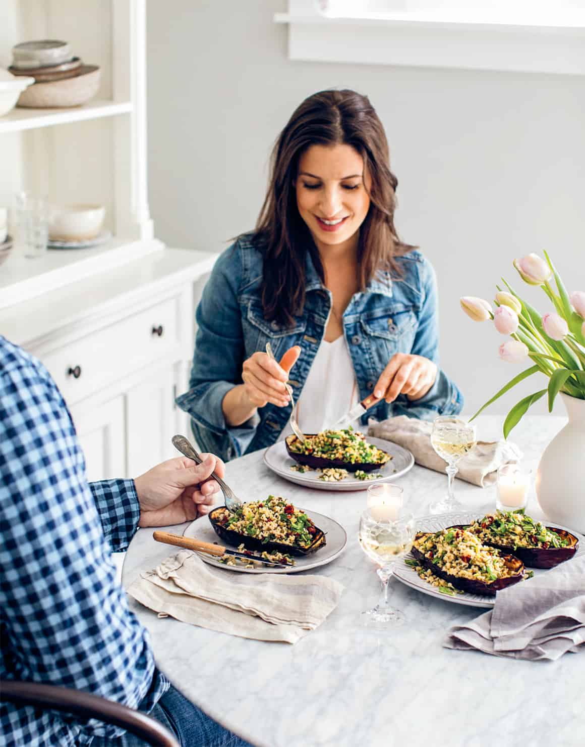 mediterranean stuffed eggplant