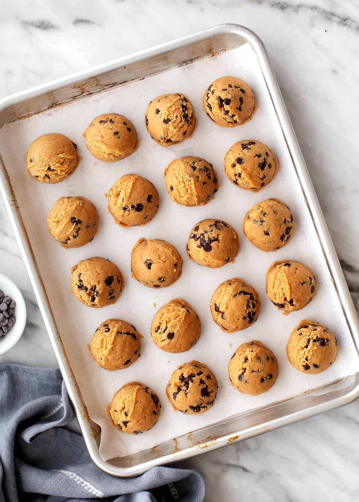 Chocolate Chip Scooped Cookie Dough Cookies, Recipe