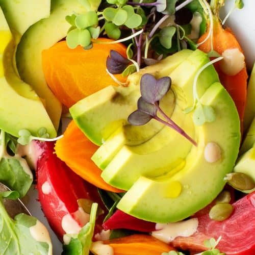 Roasted Beet & Carrot Salad with Avocado