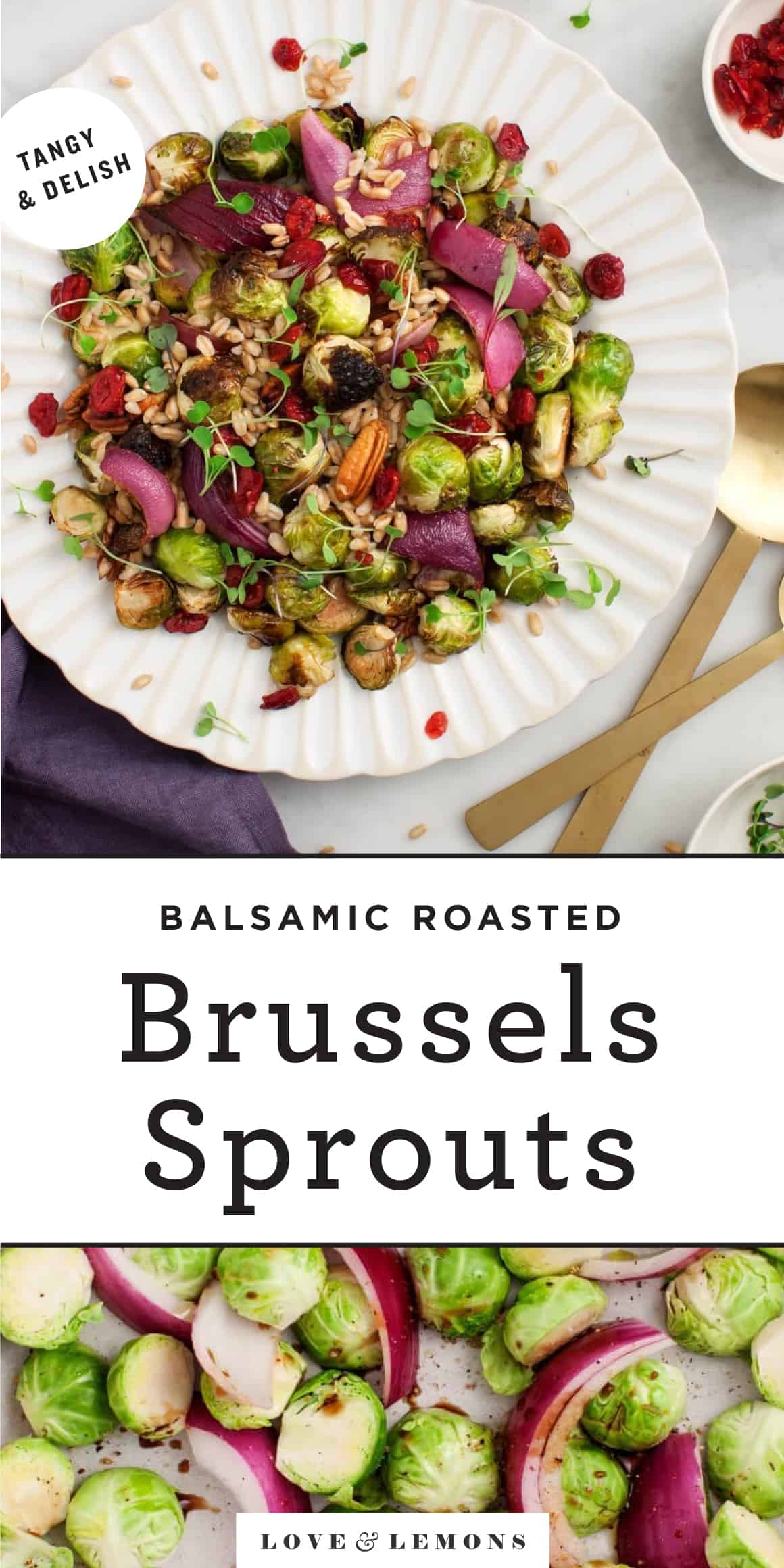 Brussels Sprouts with Farro & Pomegranate Recipe Love and Lemons