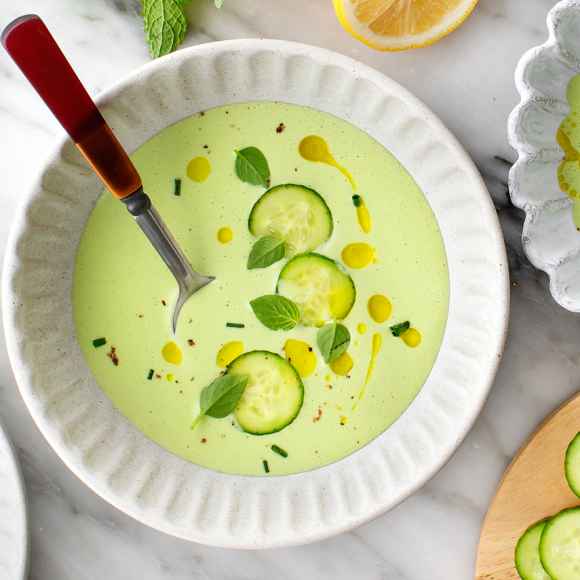 Cold Cucumber Soup Recipe Love and Lemons