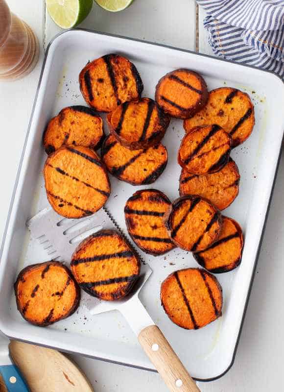Grilled sweet potatoes