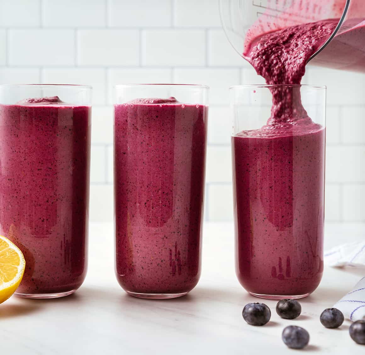 High-fiber blueberry smoothie