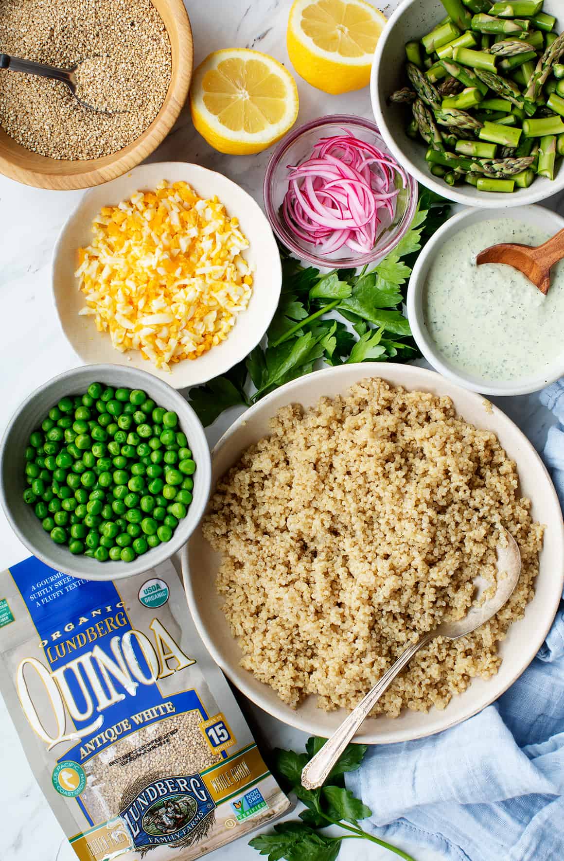 Quinoa Salad With Snap Peas Radishes and Carrots