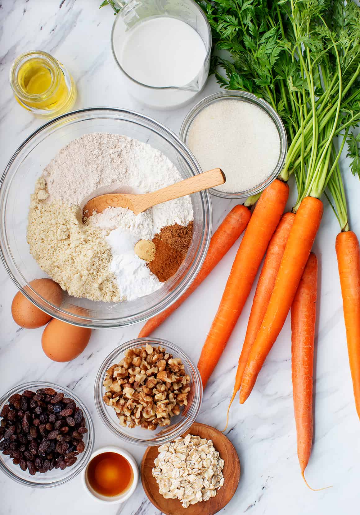 Carrot muffins recipe ingredients