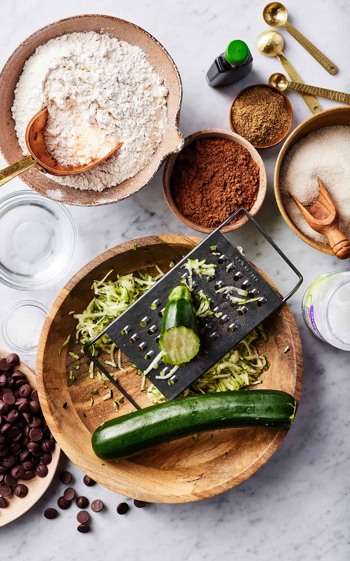 Zucchini brownie recipe ingredients