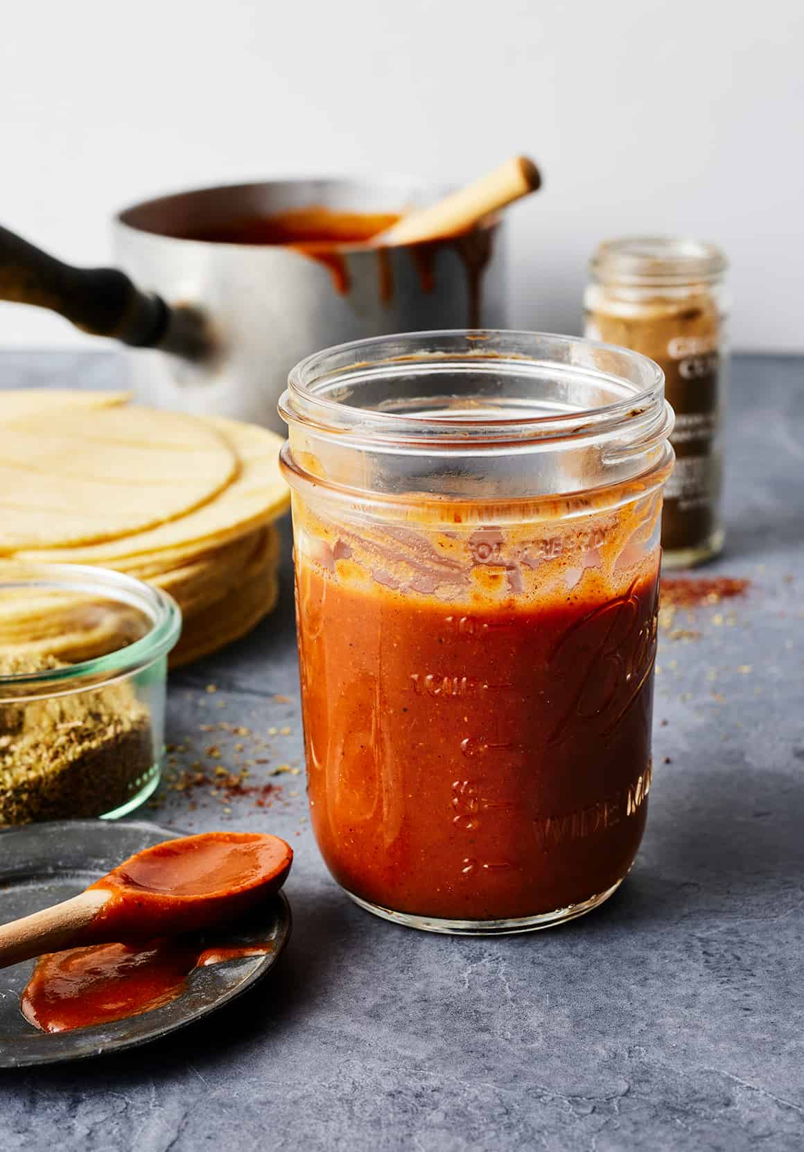 Jar of enchilada sauce