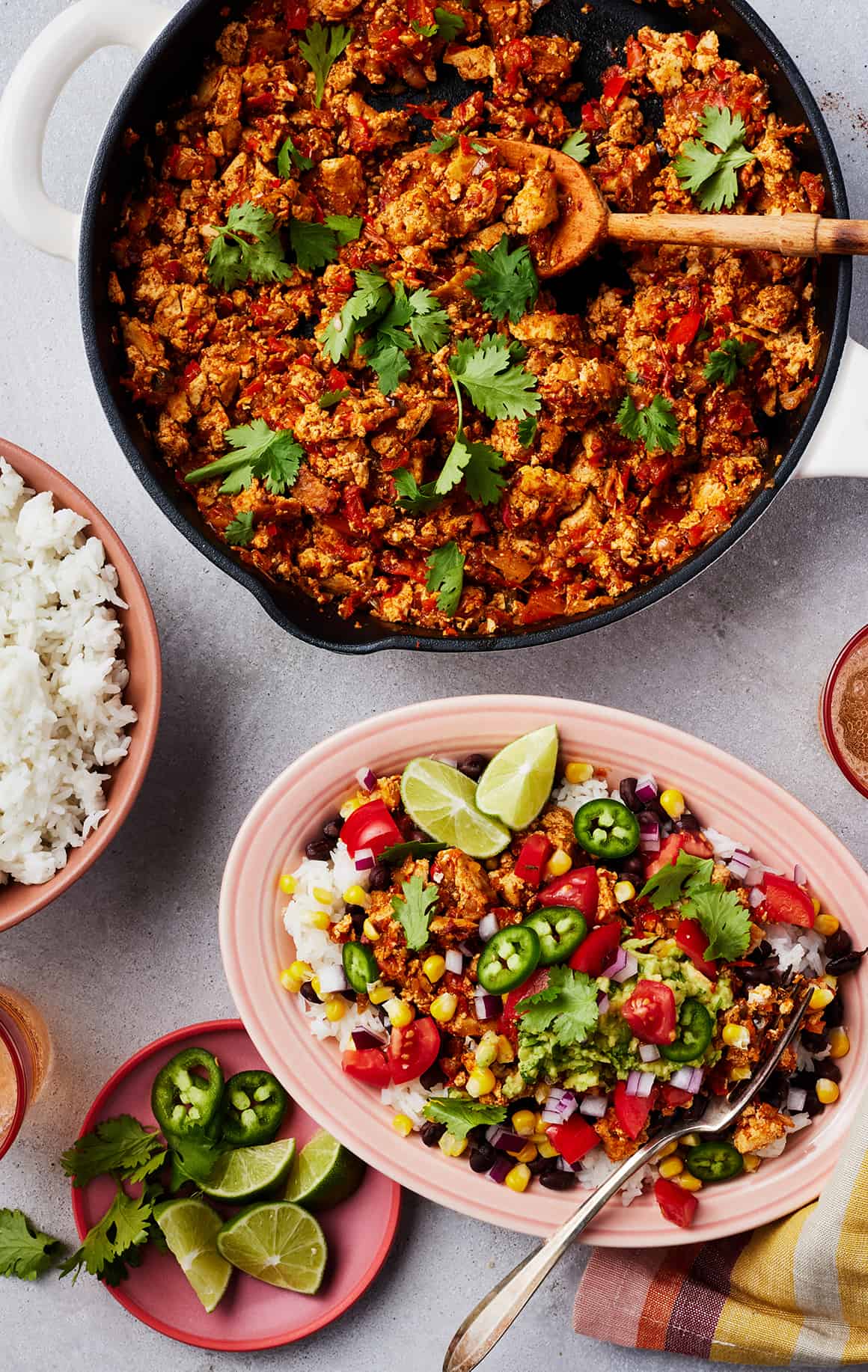 Tofu Crumbles With Rice and Avocado Recipe