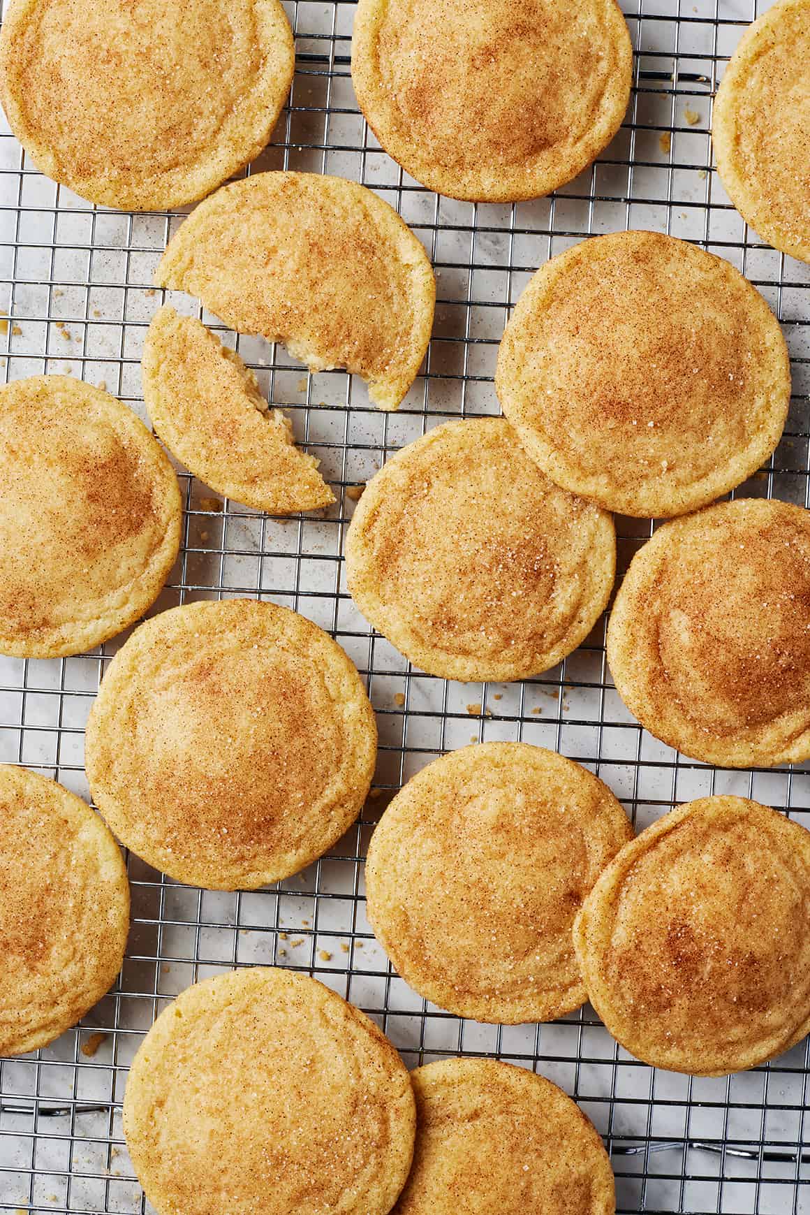 Snickerdoodles on wire cooling rack
