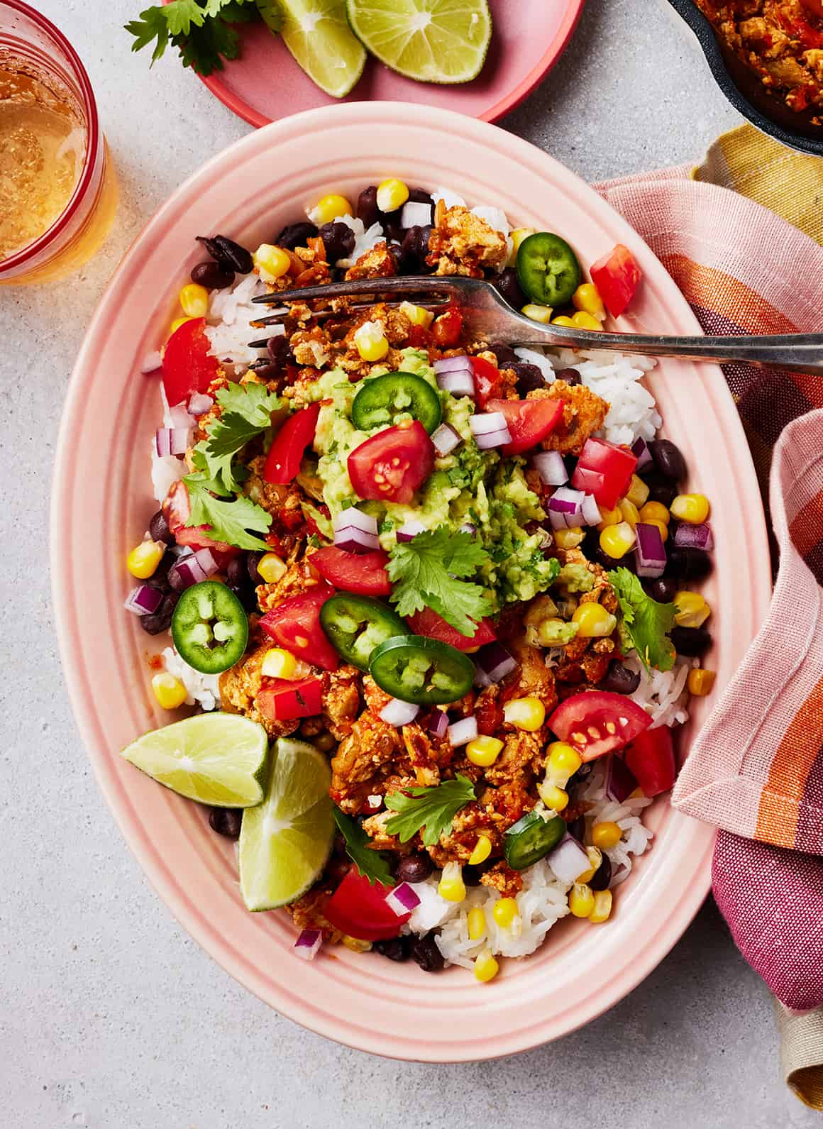 Chickpea and Lentil Taco Salad Meal Prep Bowls - She Likes Food