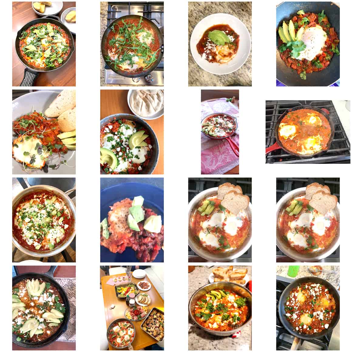 Photos of homemade shakshuka