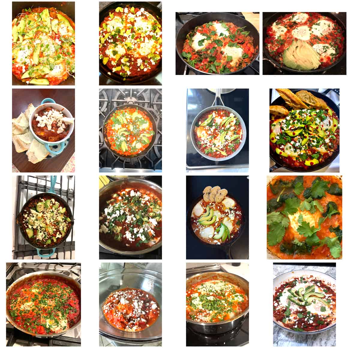 Photos of homemade shakshuka