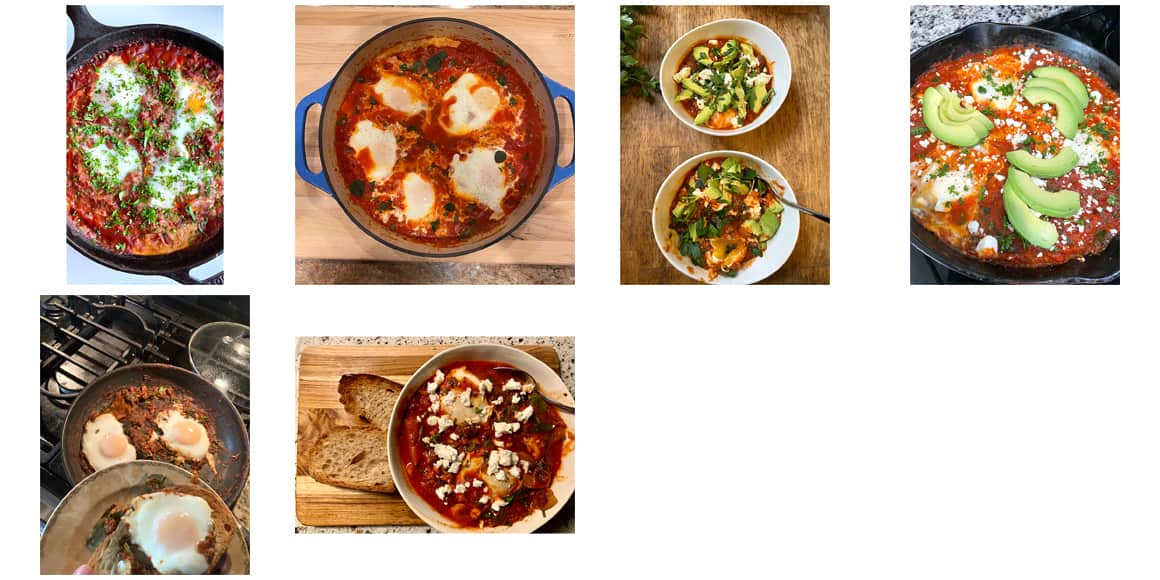 Photos of homemade shakshuka