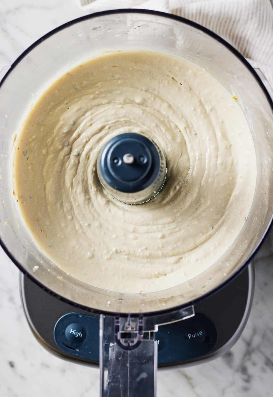 Vegan ricotta cheese in food processor