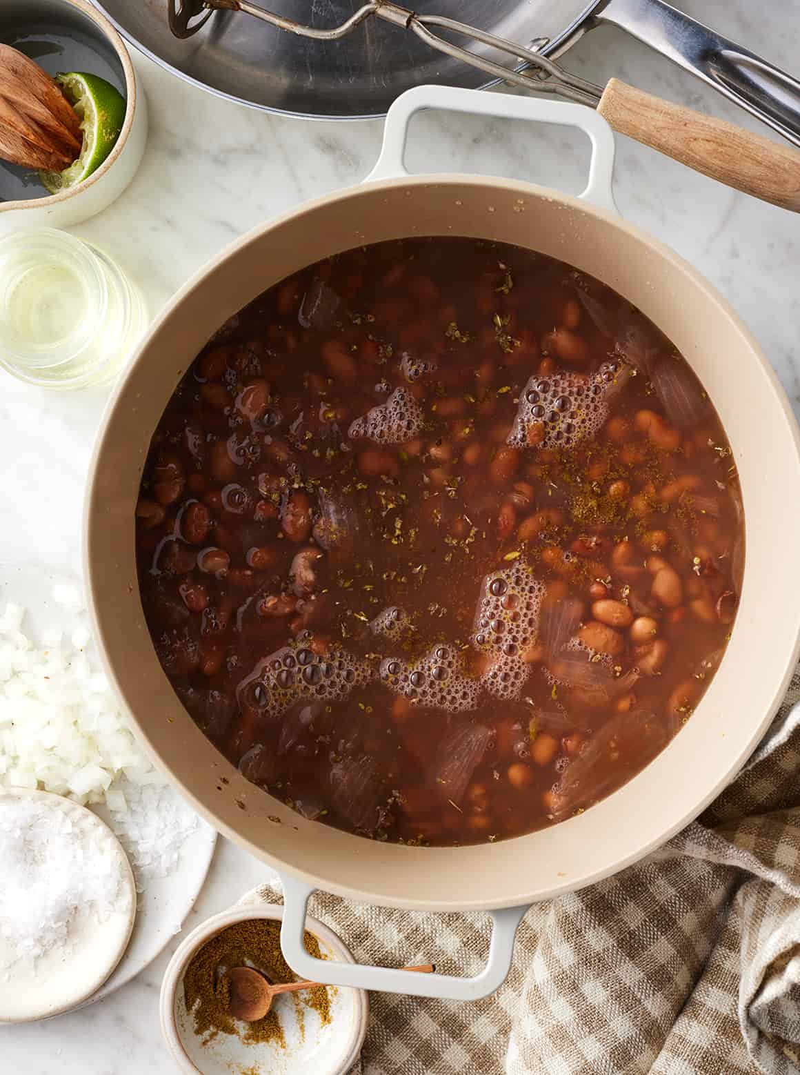 Cooking dry pintos in large pot