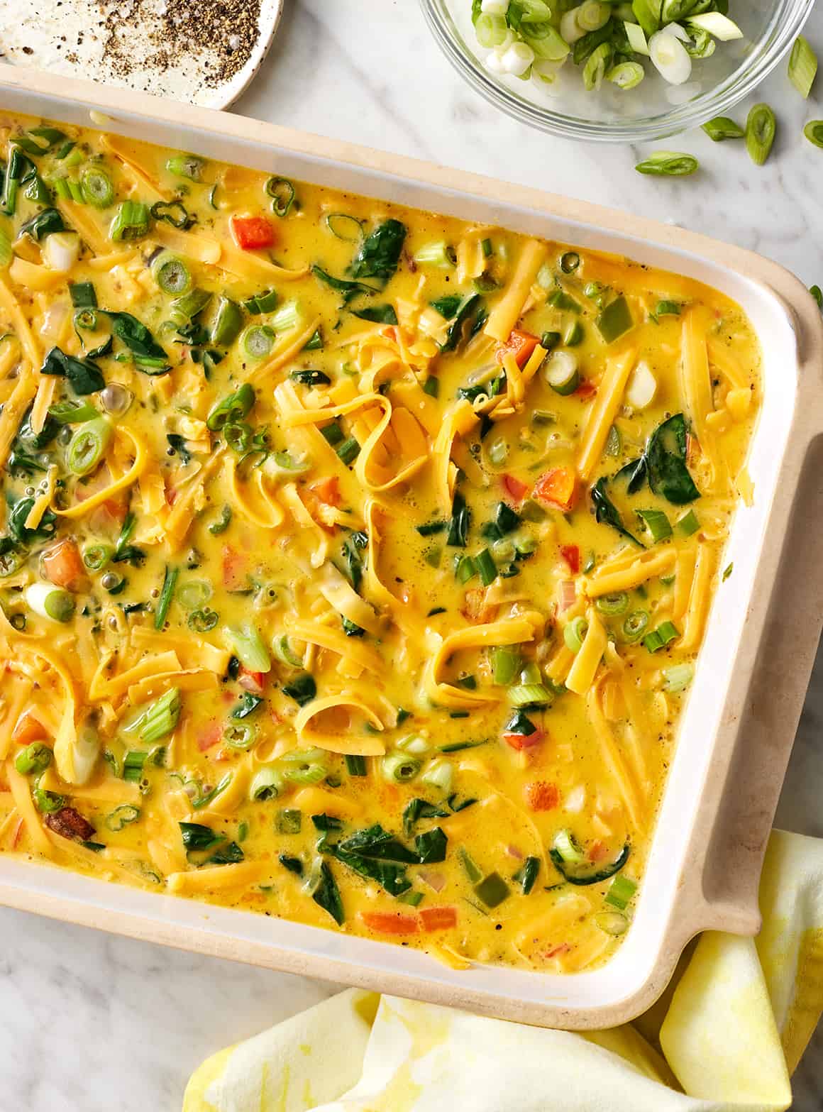 Easy breakfast casserole in baking dish
