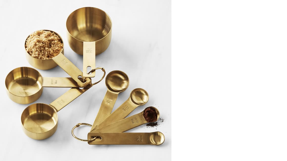 Mother's Day gifts - gold measuring cups and spoons