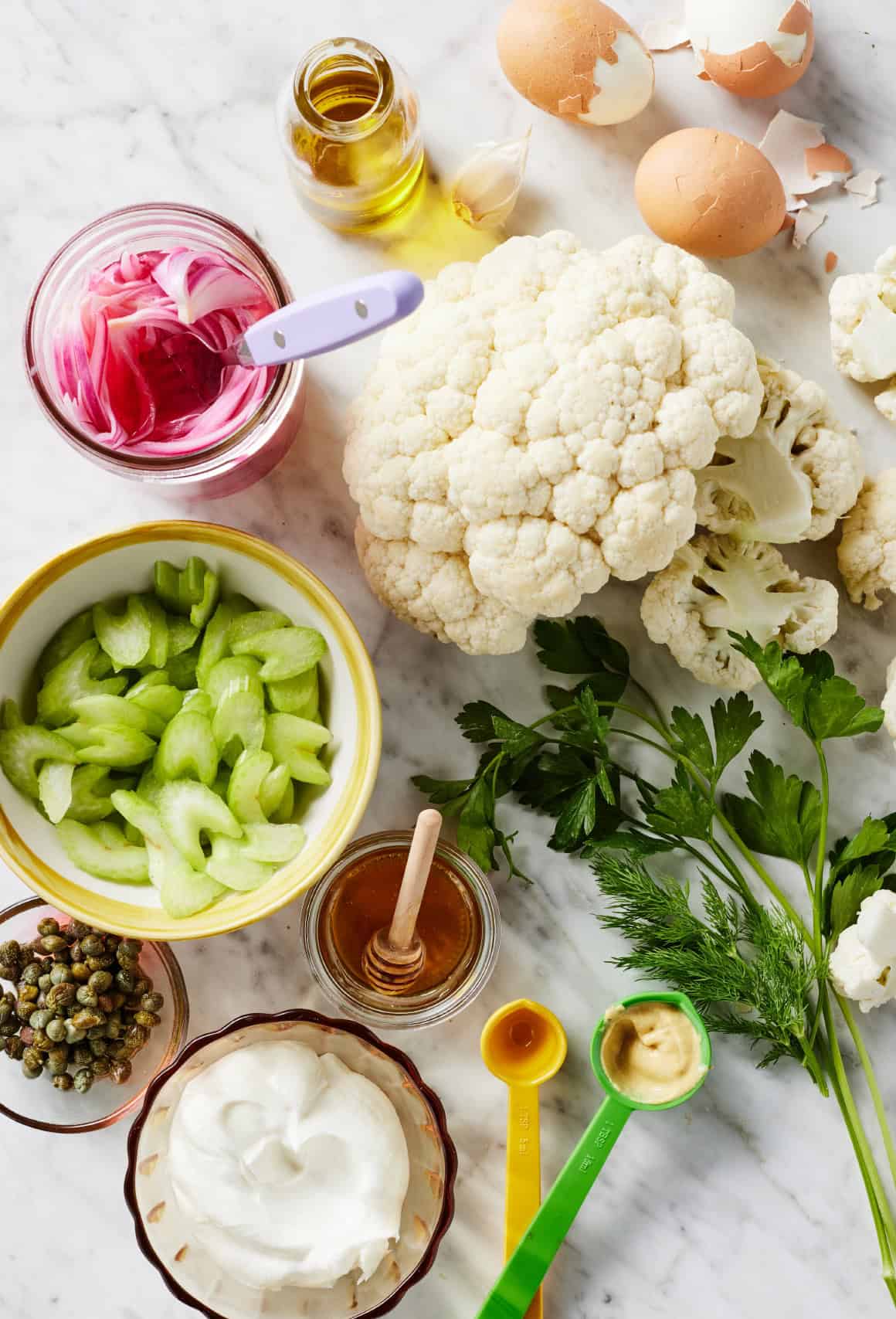 Cauliflower salad ingredients