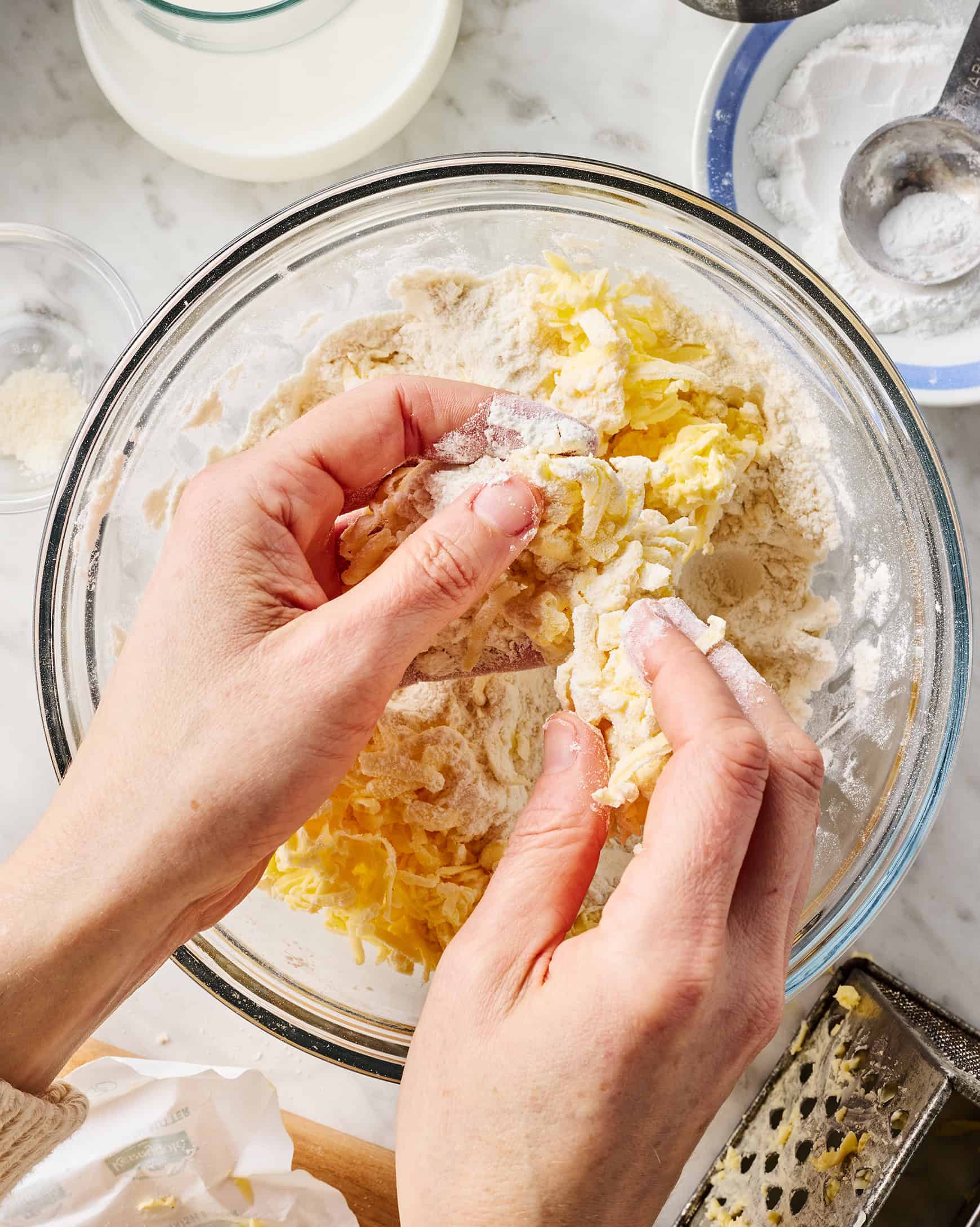 Working butter into flour mixture