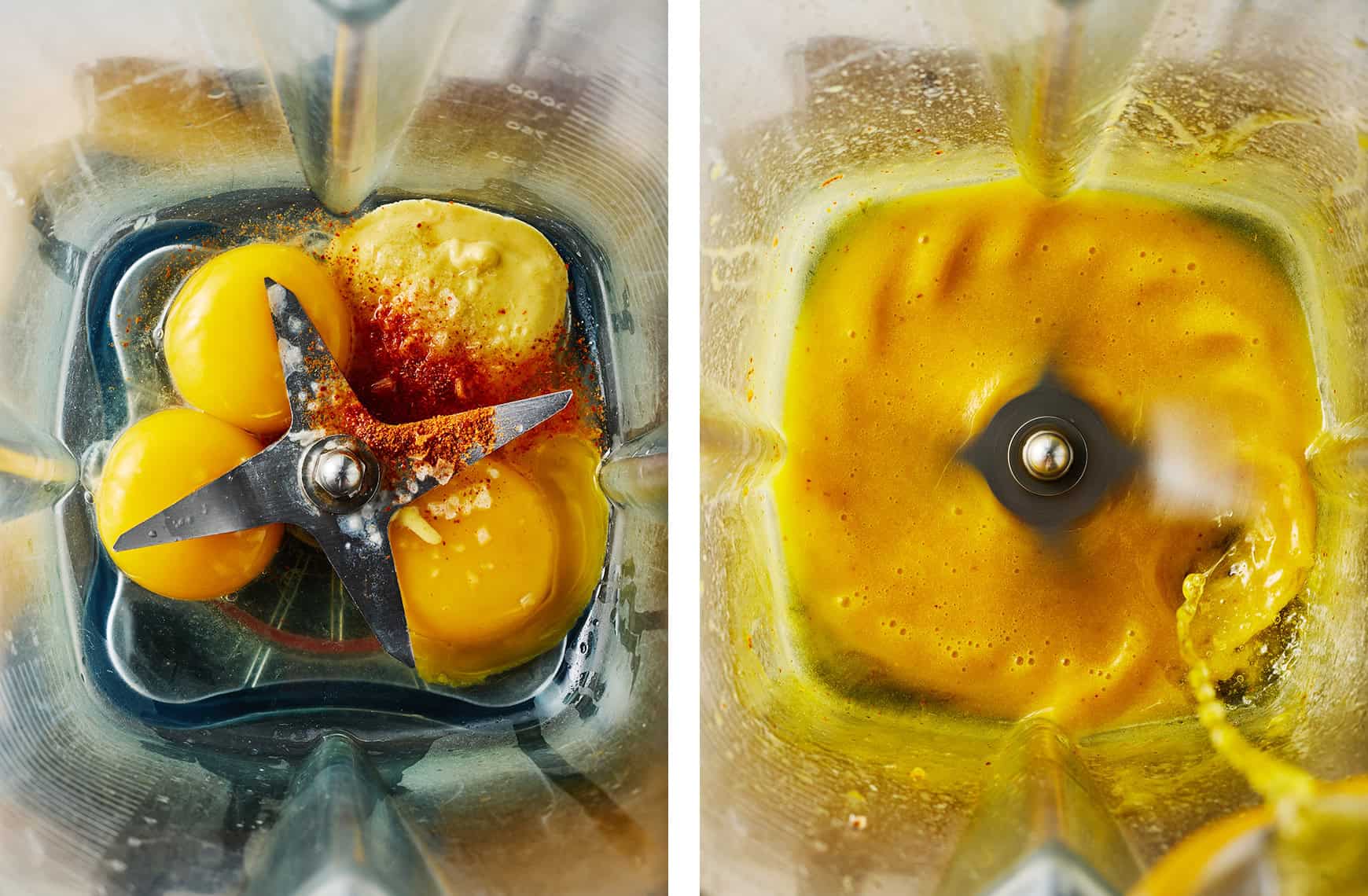 Making hollandaise sauce in blender