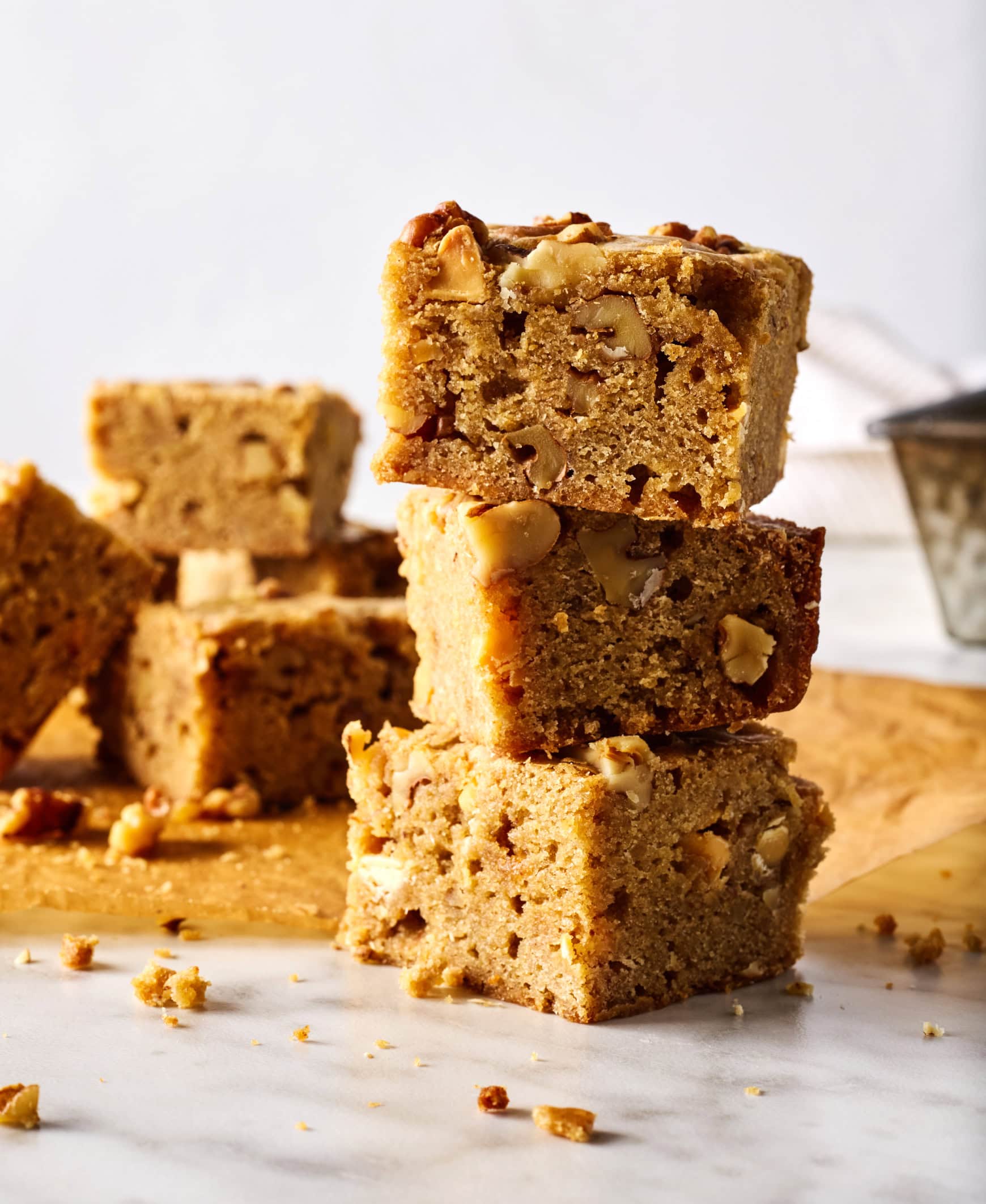 Stack of three blondies