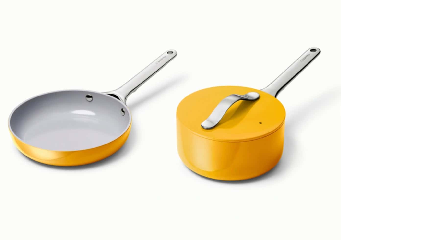 Caraway non-stick mini cookware set with frying pan and saucepan