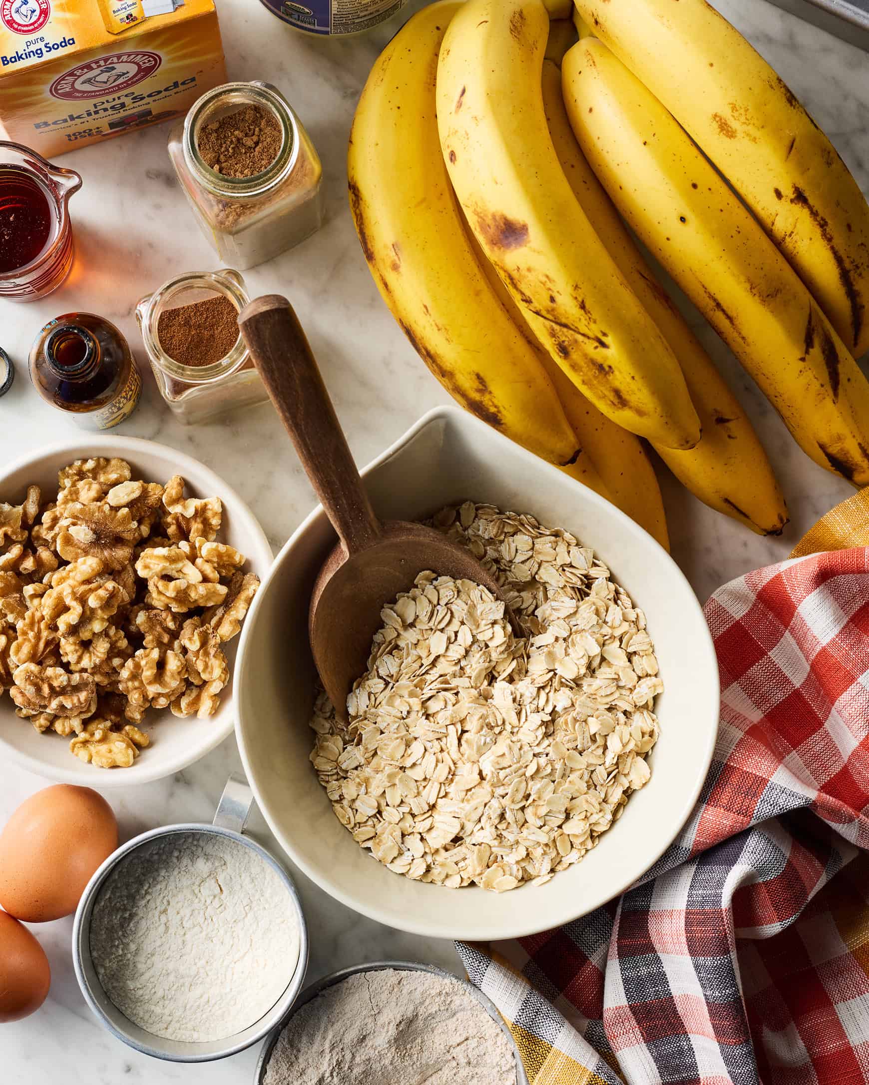 Healthy banana bread recipe ingredients