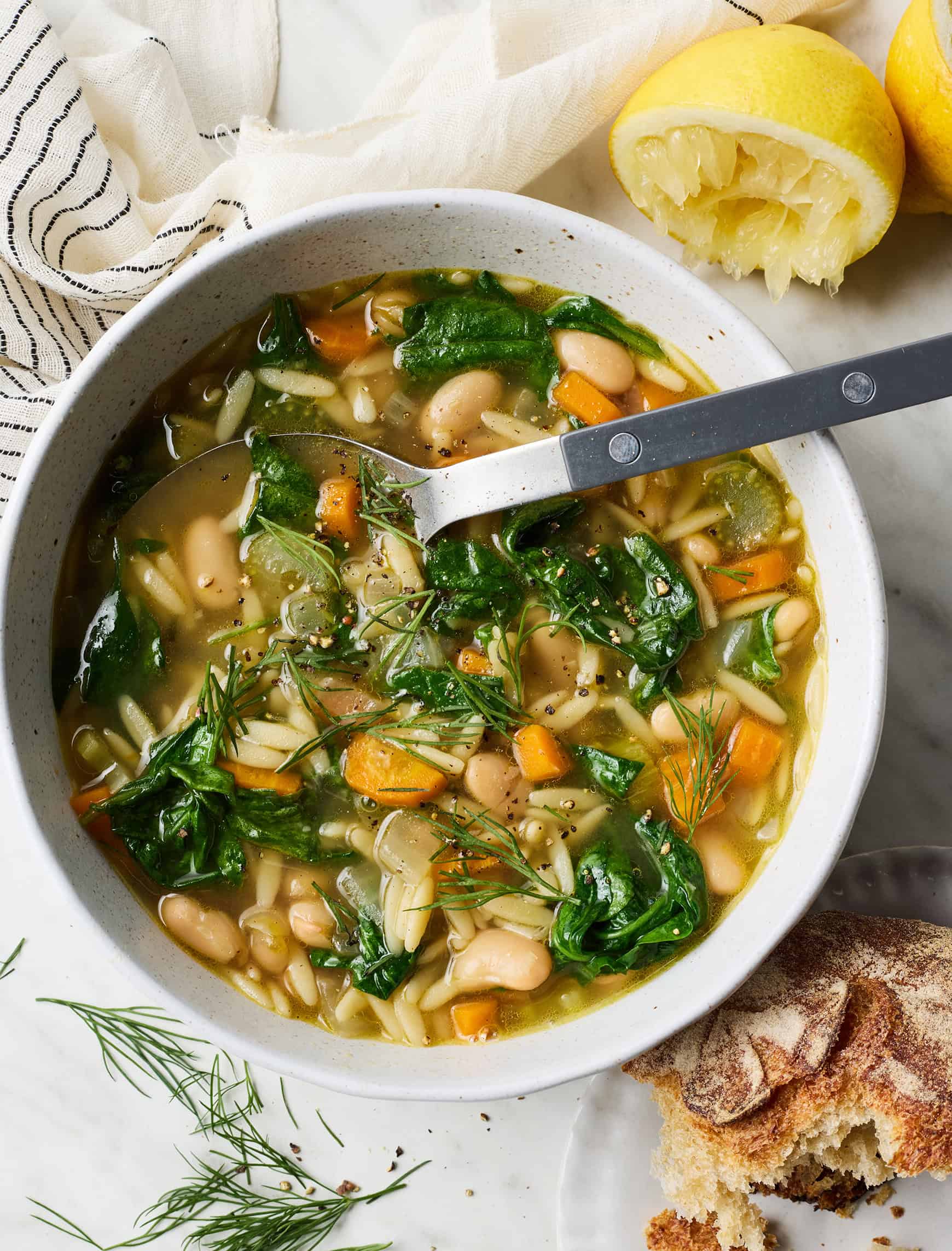 Lemon orzo soup