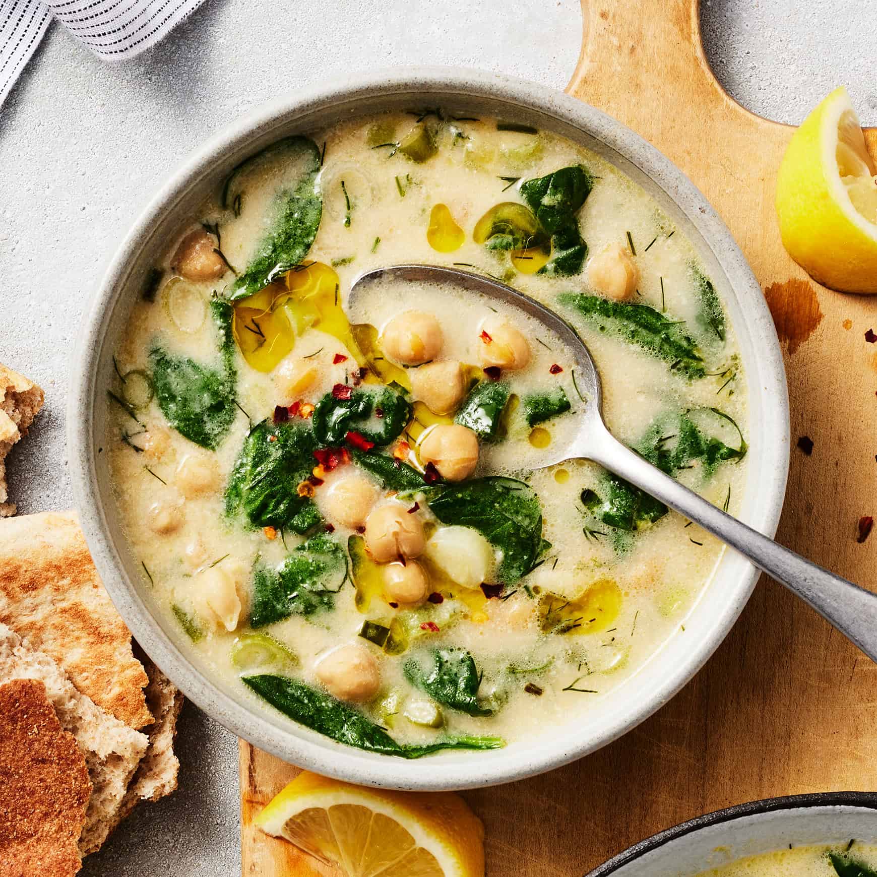 Spring dinner recipes - lemon chickpea soup